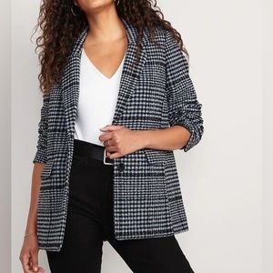Old Navy Oversized Plaid Soft-Brushed Tweed Blazer size 2X